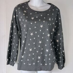 STORIA Grey Knit Star Print Sweater-S
